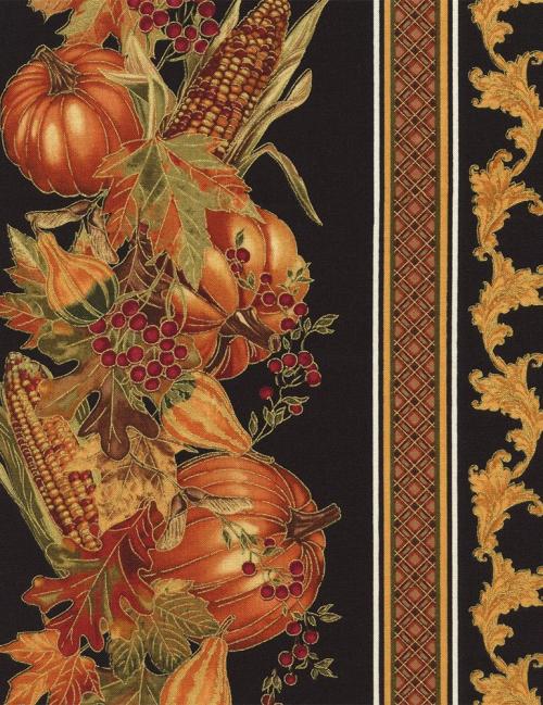 Timeless Treasures - Gather Together - Harvest-CM2095-Black - Old ...