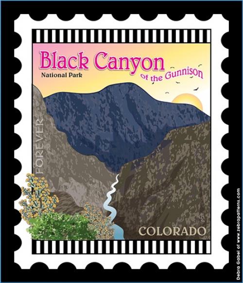 Download Miscellaneous - U.S. National Park Stamp Panels - Black Canyon Natl Pk - Old Country Store Fabrics