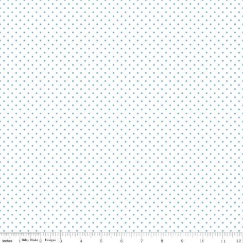 Riley Blake - Swiss Dot on White - C660-20 AQUA - Old Country Store Fabrics