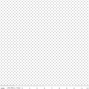 Riley Blake - Swiss Dot on White - C660-STEEL - Old Country Store Fabrics